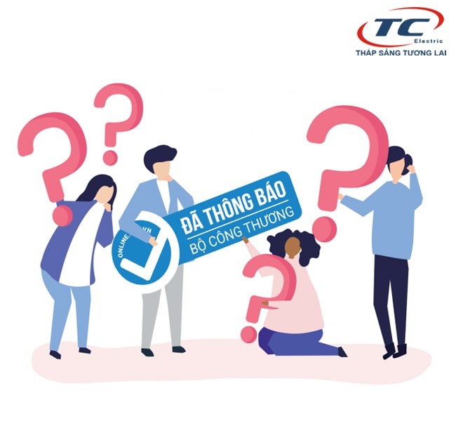 website đã thông báo với bộ công thương