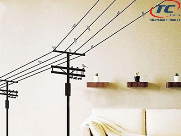 đi dây điện theo hình ảnh cột điện quê hương