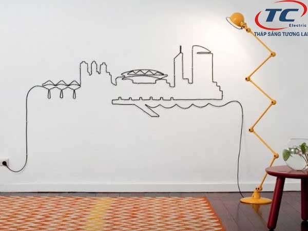 đi dây điện nổi theo hình thành phố